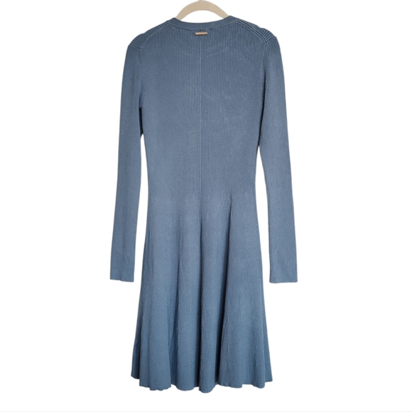 Michael Kors Blue Long Sleeve Flattering Skirt Dress Size M - Picture 3 of 12